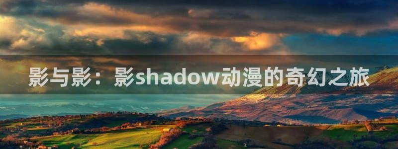 58动漫网站免费看：影与影：影shadow动漫的奇幻之旅