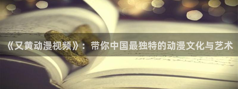 58动漫官网免费进入：《又黄动漫视频》：带你中国最独特的动漫文化与艺术